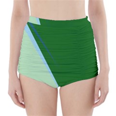 Green Design High-waisted Bikini Bottoms by Valentinaart