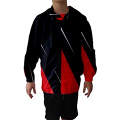 Black And Red Design Hooded Wind Breaker (kids) by Valentinaart