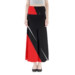 Black And Red Design Maxi Skirts by Valentinaart