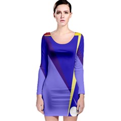 Geometrical Abstraction Long Sleeve Bodycon Dress by Valentinaart