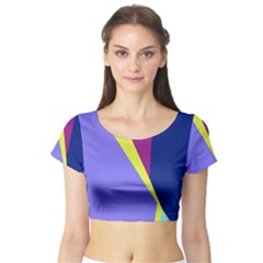 Geometrical Abstraction Short Sleeve Crop Top (tight Fit) by Valentinaart