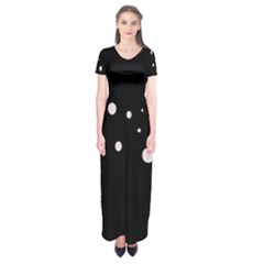 White Dots Short Sleeve Maxi Dress by Valentinaart