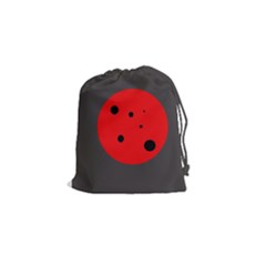 Red Circle Drawstring Pouches (small)  by Valentinaart