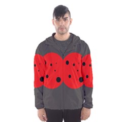 Red Circle Hooded Wind Breaker (men) by Valentinaart