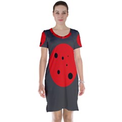 Red Circle Short Sleeve Nightdress by Valentinaart