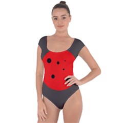 Red Circle Short Sleeve Leotard  by Valentinaart