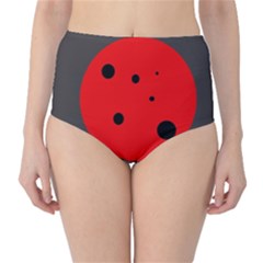 Red Circle High-waist Bikini Bottoms by Valentinaart