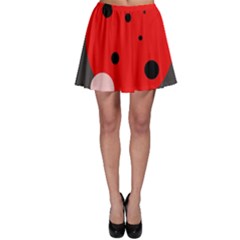 Red And Pink Dots Skater Skirt by Valentinaart