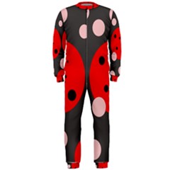 Red And Pink Dots Onepiece Jumpsuit (men)  by Valentinaart