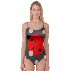 Red And Pink Dots Camisole Leotard  by Valentinaart