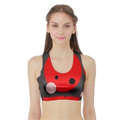 Red And Pink Dots Sports Bra With Border by Valentinaart