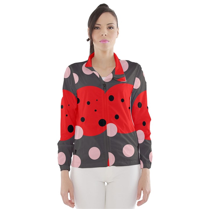 Red and pink dots Wind Breaker (Women)