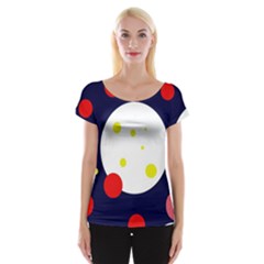 Abstract Moon Women s Cap Sleeve Top by Valentinaart