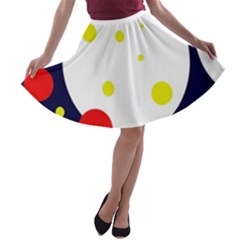 Abstract Moon A-line Skater Skirt by Valentinaart