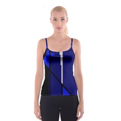 Blue Abstraction Spaghetti Strap Top by Valentinaart