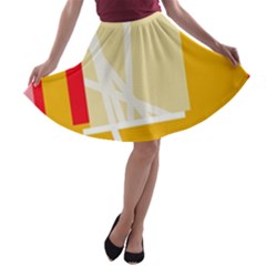 Basketball A-line Skater Skirt by Valentinaart