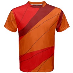 Red And Orange Decorative Abstraction Men s Cotton Tee by Valentinaart