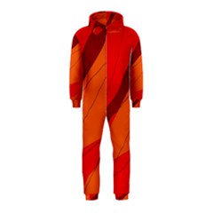 Red And Orange Decorative Abstraction Hooded Jumpsuit (kids) by Valentinaart