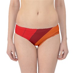 Red And Orange Decorative Abstraction Hipster Bikini Bottoms by Valentinaart