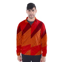 Red And Orange Decorative Abstraction Wind Breaker (men) by Valentinaart