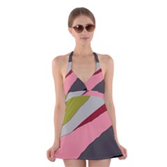 Colorful Abstraction Halter Swimsuit Dress by Valentinaart