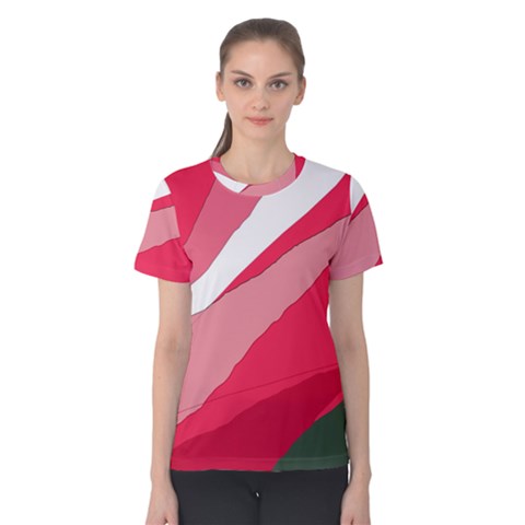 Pink Abstraction Women s Cotton Tee by Valentinaart