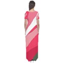 Pink abstraction Short Sleeve Maxi Dress View2