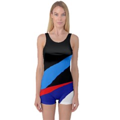 Colorful Abstraction One Piece Boyleg Swimsuit by Valentinaart