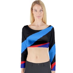 Colorful Abstraction Long Sleeve Crop Top by Valentinaart