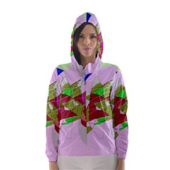 Flora Abstraction Hooded Wind Breaker (women) by Valentinaart