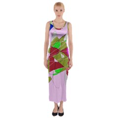 Flora Abstraction Fitted Maxi Dress by Valentinaart