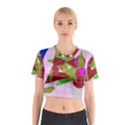 Flora abstraction Cotton Crop Top View1