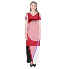 Decorative Geomeric Abstraction Short Sleeve Maxi Dress by Valentinaart