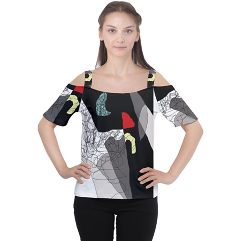 Decorative Abstraction Women s Cutout Shoulder Tee by Valentinaart