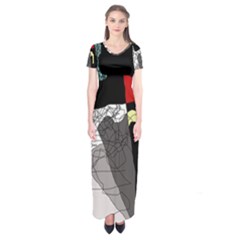 Decorative Abstraction Short Sleeve Maxi Dress by Valentinaart