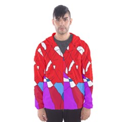 Colorful Abstraction Hooded Wind Breaker (men) by Valentinaart