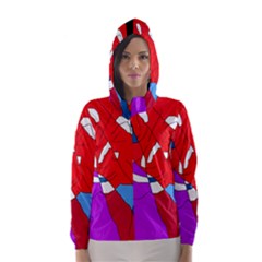 Colorful Abstraction Hooded Wind Breaker (women) by Valentinaart