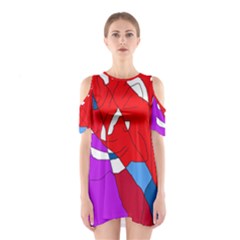 Colorful Abstraction Cutout Shoulder Dress by Valentinaart