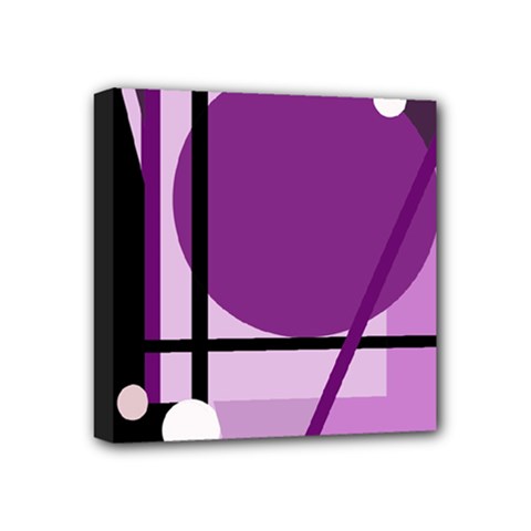 Purple Geometrical Abstraction Mini Canvas 4  X 4  by Valentinaart