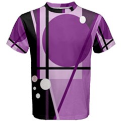 Purple Geometrical Abstraction Men s Cotton Tee by Valentinaart