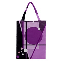 Purple Geometrical Abstraction Classic Tote Bag by Valentinaart