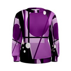 Purple Geometrical Abstraction Women s Sweatshirt by Valentinaart