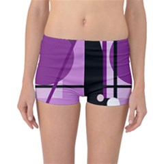 Purple Geometrical Abstraction Reversible Boyleg Bikini Bottoms by Valentinaart