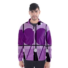 Purple Geometrical Abstraction Wind Breaker (men) by Valentinaart