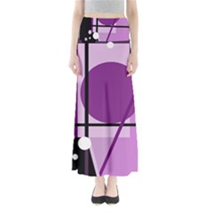 Purple Geometrical Abstraction Maxi Skirts by Valentinaart