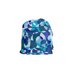 Blue Abstraction Drawstring Pouches (small)  by Valentinaart