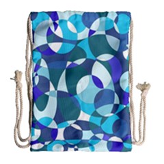 Blue Abstraction Drawstring Bag (large) by Valentinaart