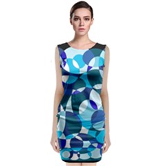 Blue Abstraction Classic Sleeveless Midi Dress by Valentinaart