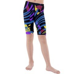 Optimistic Abstraction Kid s Mid Length Swim Shorts by Valentinaart