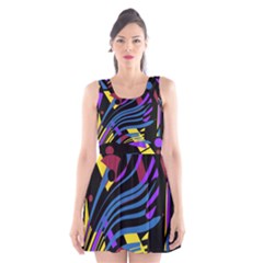 Optimistic Abstraction Scoop Neck Skater Dress by Valentinaart